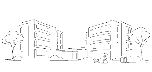 Fachada de um condomínio residencial